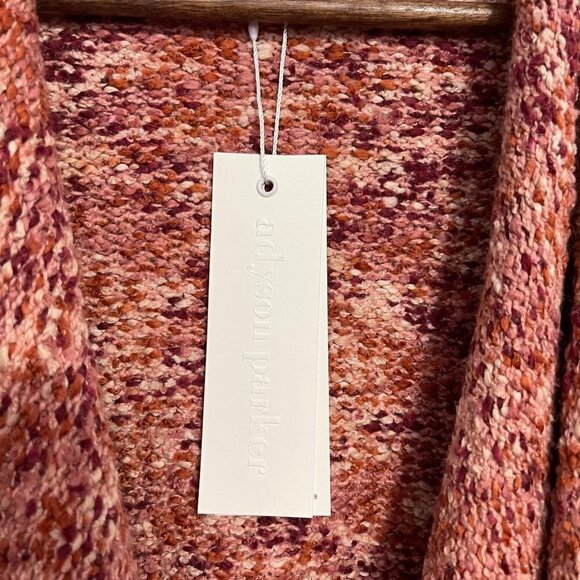 Adyson Parker Women's NWT Pink Open Chunky Knit Pockets Cardigan Sweater Large - Picture 5 of 8